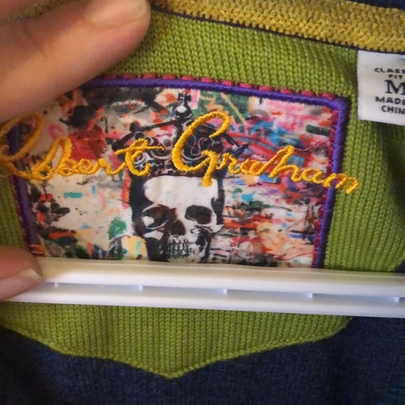 Robert Graham pull over zip up sweater wool - Picture 2 of 6